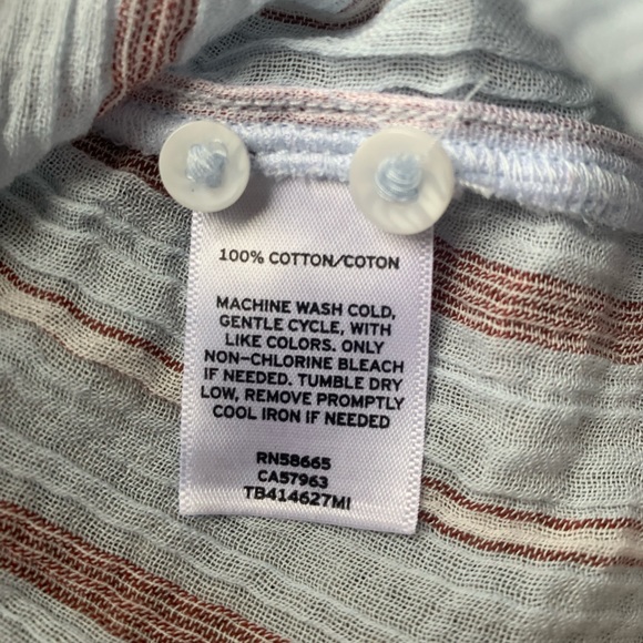 Treasure & Bond Women's Boyfriend Striped Button Up Shirt Light Blue NWOT SZ L - Picture 6 of 8
